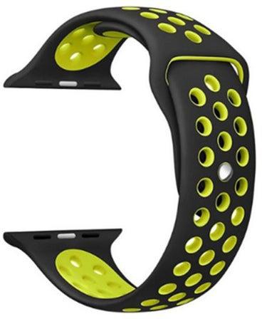 Sports Silicone Watch Band For Apple Watch Series 1/2/3 With Adapter 42millimeter Black/Green