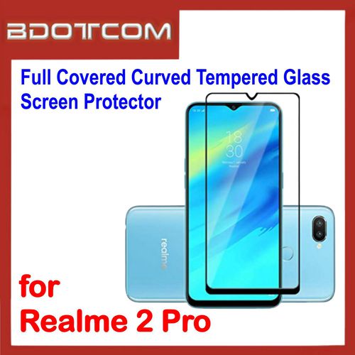 Bdotcom Full Covered Curved Glass Screen Protector for Realme 2 Pro (Black)