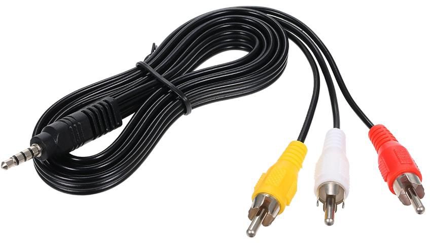 Generic-3.5mm RCA Audio Video Cable 3.5mm Jack to 3 RCA Male AV Wire Cord 1.2M DV MP4 Convertor