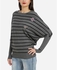 HIPHOP Striped Patches Pullover - Dark Grey