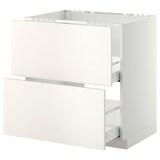 METOD / MAXIMERA خ. قاعدة لحوض+2 واجهة/2أدراج, أبيض/Veddinge أبيض, ‎80x60 سم‏ - IKEA