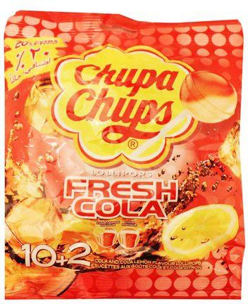 Chupa Chups Lollipops Fresh Cola and Lemon Flavour 120 G + 20%