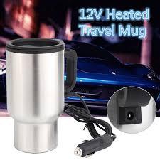 Sweethomeplanet Car Tea Drinks Electric Heated Cup 450ML Thermos Insulated Mug (Silver)
