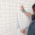 PE Foam 3D Self Adhesive Wall Stickers Brick Pattern - White