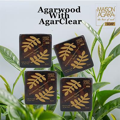 Maison Agara Premium Agarwood, Sea Salt &amp; Tea Tree Facial Soap - 60g