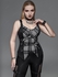 Gothic Plaid Buckled Grommets Zip Front Asymmetrical Tank Top - 2x | Us 18-20