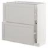 METOD / MAXIMERA خزانة أساسية مع درجين, أبيض/Bodbyn رمادي, ‎80x37 سم‏ - IKEA