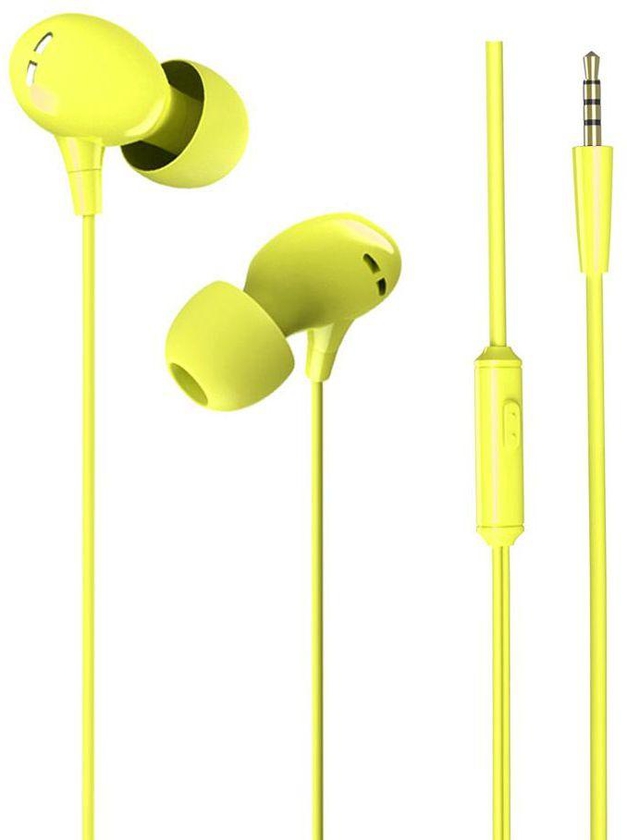 Zolcil Listen Z2 Stereo 3.5mm Wired In Ear Earphones with Mic (NFT), Wired Headphone Headset Handsfree with Microphone - Yellow