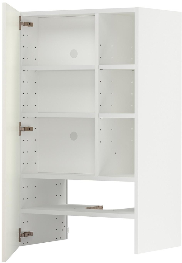 METOD خزانة حائط لشفاط روائح مع رف/باب - أبيض/Veddinge أبيض ‎60x100 سم‏