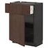 METOD / MAXIMERA Base cabinet with drawer/door, white/Sinarp brown, 60x37 cm - IKEA
