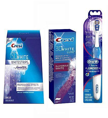 Crest Oral Care Whitening Kit ( 3 Crest Whitening Strips + Crest 3D White Tooth Paste + Oral B Electric Tooth Brush)