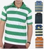 [10in1Bundle] Designer Striped Polo T-Shirts for Men - Random Color & Size