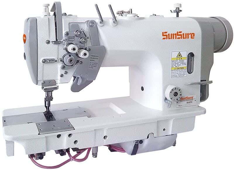 Get Sunsure SS-8751 High Speed Direct Drive Double Needle Lockstitch Sewing Machine with Splitneedle Bar(micro oil) - White with best offers | Raneen.com