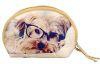 Digital Graphic Cat Wristlet Hand Bag - Adorable All-over Print -dupion Faux Silk 8x6x25 Inch