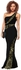 Fg One Shoulder Evening Dress Decorated With A Golden Pattern