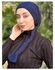 Elegant Pleated Turban Hijab - Stylish Headwrap for Modest Fashion - Navy