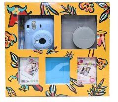 كاميرا فوجي فيلم انستاكس ميني 12، 60 ملم، مع مجموعة هدية، 9 قطع - أزرق