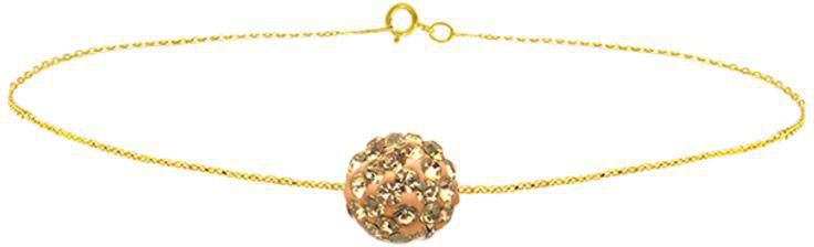10 Karat Solid Yellow Gold Simple 10 mm Crystal Ball Chain Bracelet
