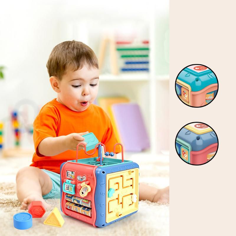 Baby Hand Beat Drum Toy Hexahedron Children Early Educational (2 Colors)