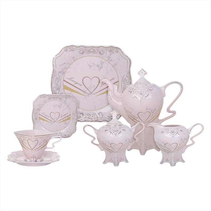 Get Louts Dream Porcelain Tea and Cake Set, 24 Pieces - Multicolor with best offers | Raneen.com