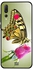 غطاء حماية واقٍ لهاتف هواوي نوفا 4 عليه رسمة فراشة تقف على الزهرة