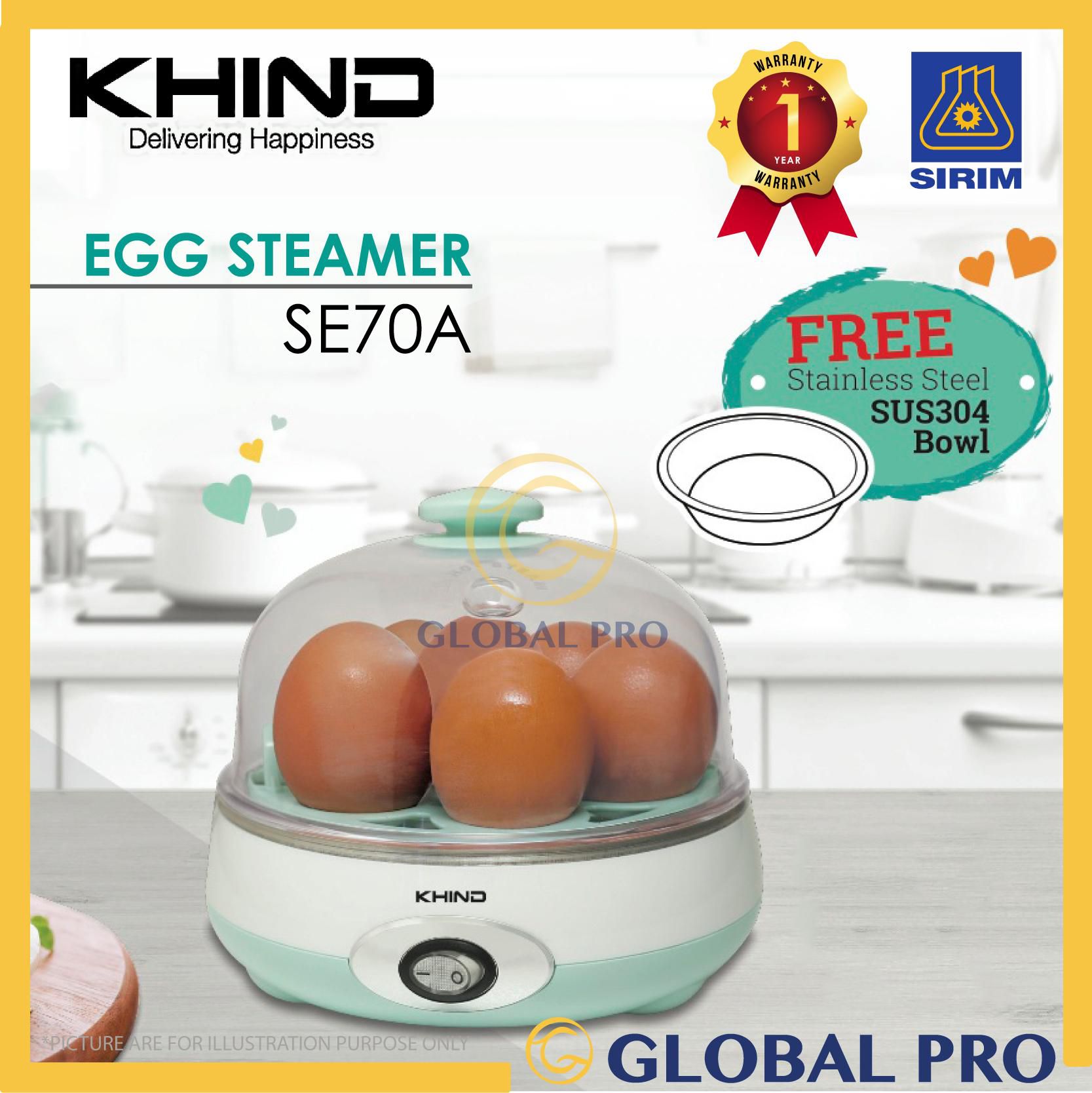 KHIND SE70A Electric Egg Steamer Free1PC SUS304 Stainless Steel Bowl