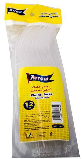 Arrow Disposable Plastic Forks - 12 Pieces