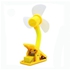 Generic Cool Summer Mini USB Clip Portable Fan - Yellow