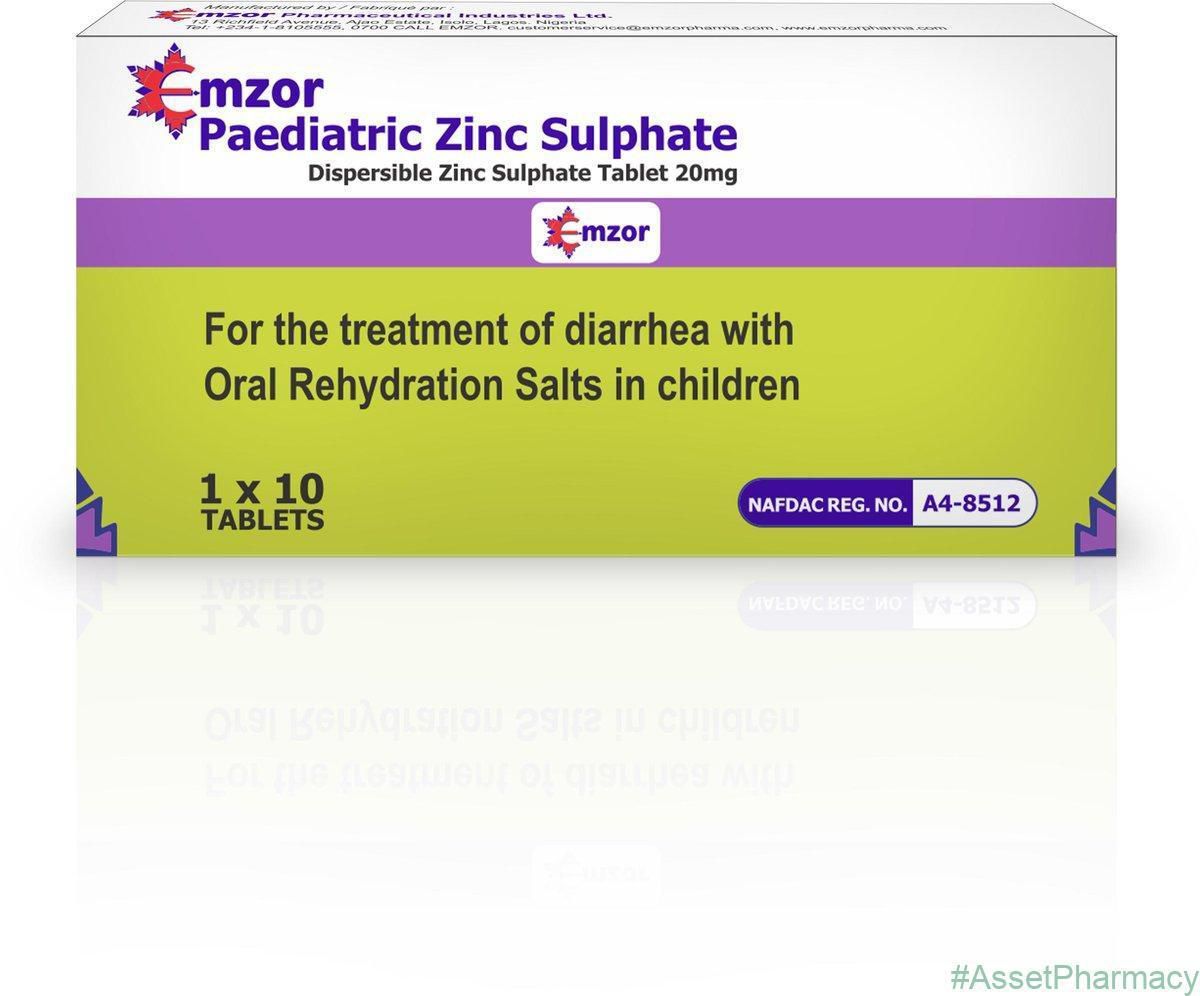 Emzor Paediatric Zinc Sulphate Tablets 10 Tablets