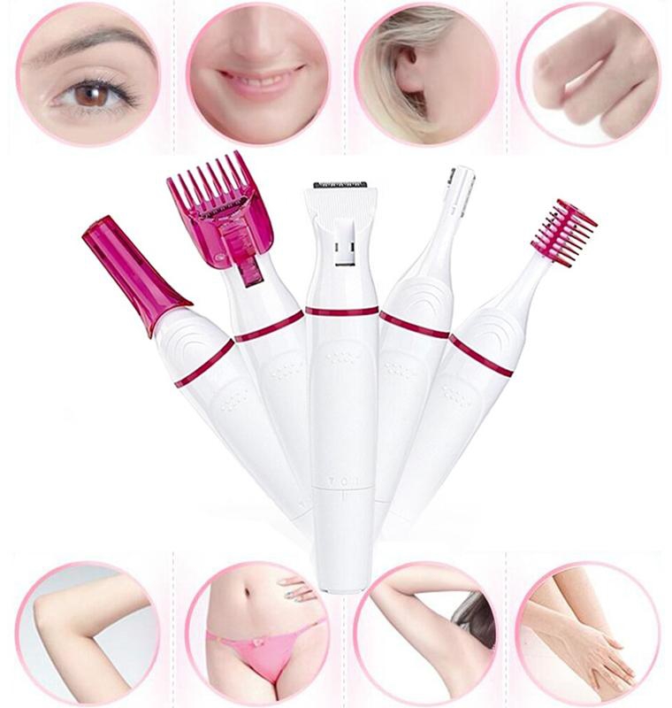 Gdeal 5-In-1 Electric Trimmer for Women Eyebrow Bikini Trimmer Hair Removal  For Women