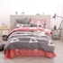 weina 4-piece Cotton Warm Attractive Pattern Bedding Set - Gray And Red - Queen