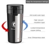 JEEZAO Travel Mug, Business Thermo Cup for Coffee Tea Drinks,Vacuum Insulated Flask,Leakproof BPA-Free, Stainless Steel (Black) 380ml BA0243