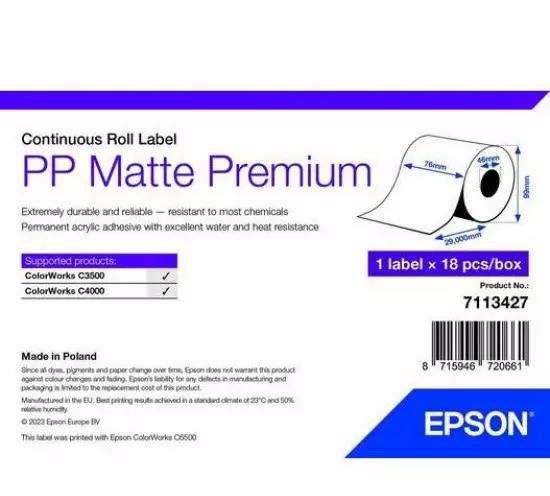PP Matte Label Premium, Cont. Roll, 76mm x 29mm | Gear-up.me