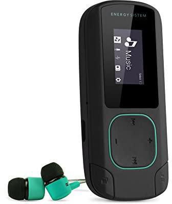 Energy Sistem MP3 Clip Bluetooth (Wireless MP3 music player with LCD screen, 8 GB, microSD card, FM radio and in-ear earphones included) - Mint Green