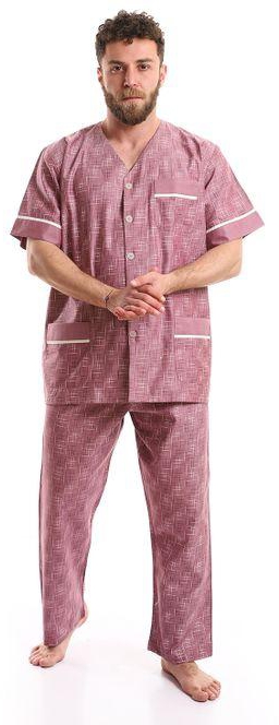 Shorto Classic Printed Pajama Set - Purple