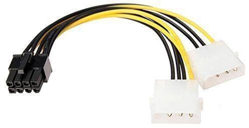 Golden Graphics Card Power Cable 8 Pin Pci Express To Dual 4 Pin Molex