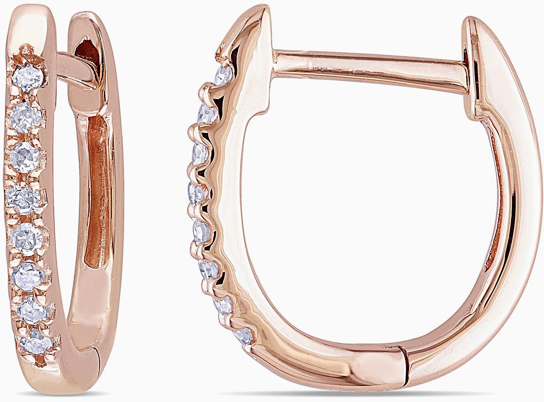10k Rose Gold 1/10ct TDW Diamond Cuff Earrings (G-H, I1-I2)