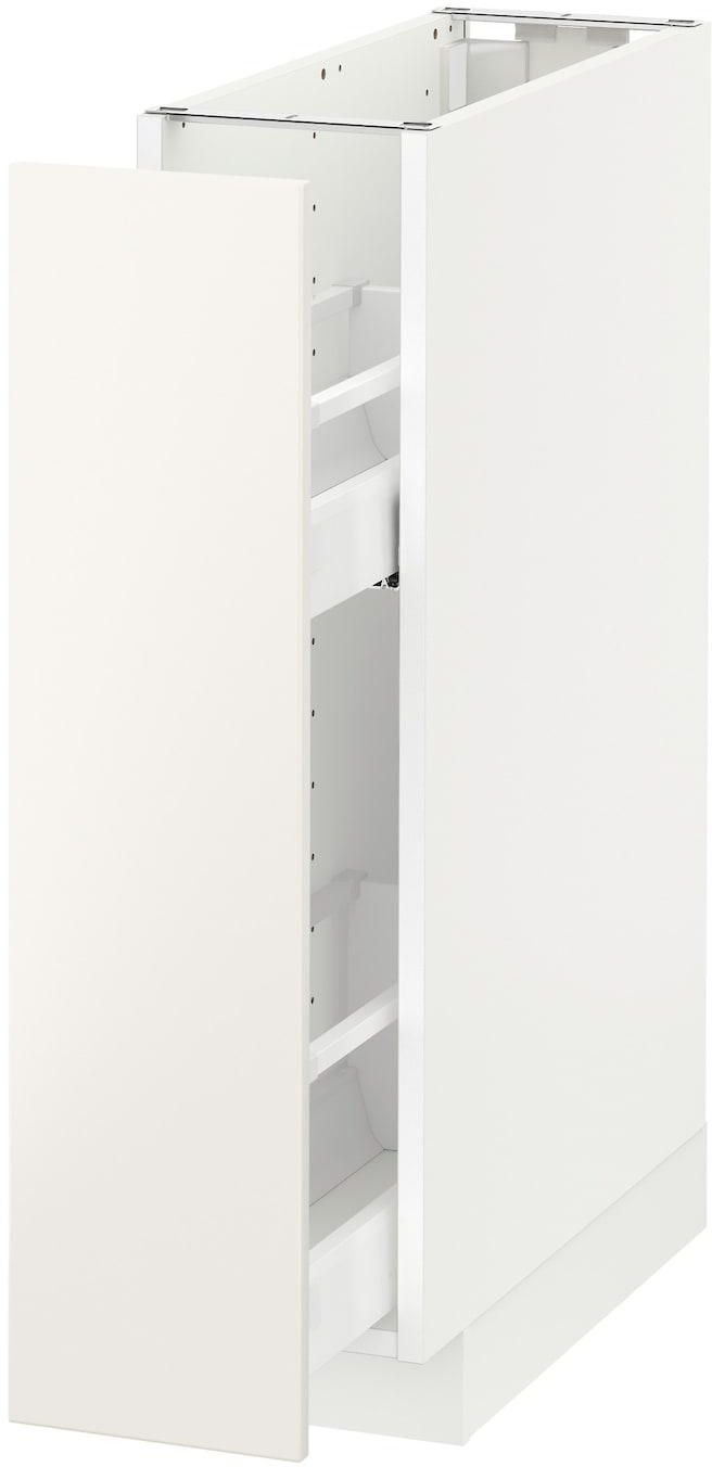 METOD Base cabinet/pull-out int fittings - white/Veddinge white 20x60 cm