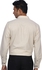D'Indian CLUB Linen Cotton Men's Full Sleeve Casual Light Beige Polka Dots Shirt Size XXL