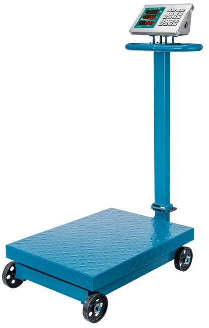 500KGS - Digital Weigh Scale - Price Weight Computing Electronic Industrial Platform Weighing Scale - Stainless Steel - Grey & Blue