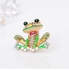 Rhinestone Inlaid Frog Brooch Shirt Collar Badge