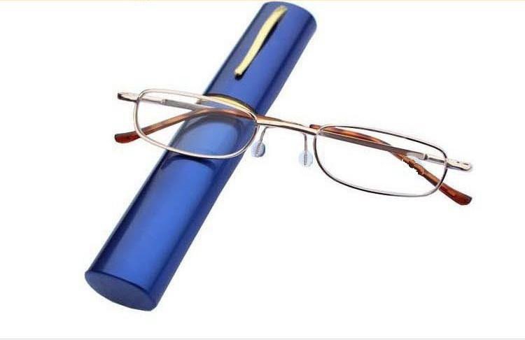 Unisex Folding Portable Reading Glasses Pen Case Colors Aluminum Tube