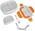Generic Portable Electric Lunch Box - White & orange