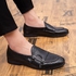 Big Size Mens Business Leather Shoes Slip-On Formal Leather Footwear Black