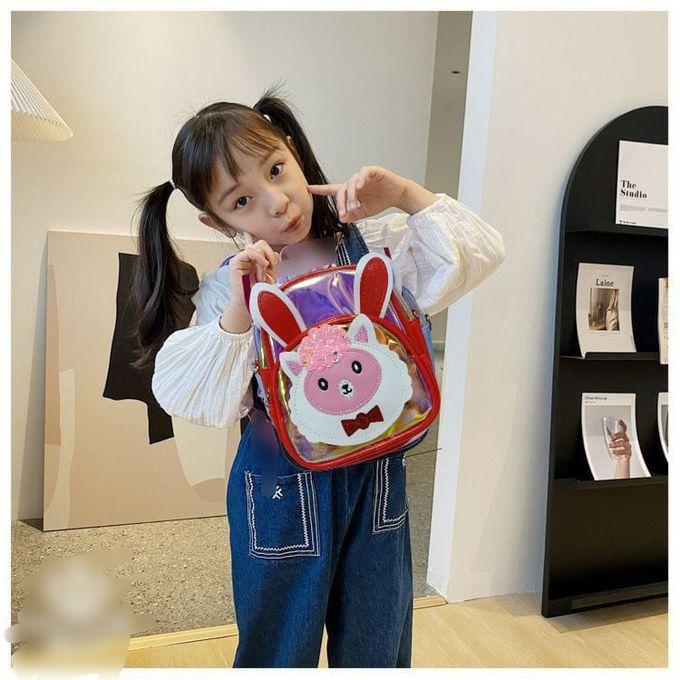 Leather Fashion Children Mini Small Backpack Bag - Red