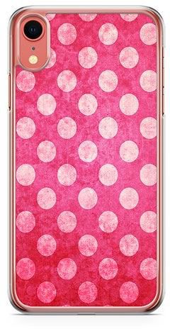 Transparent Edge Protective Case Cover For Apple iPhone XR Pink Polka Dots Pink Elegant