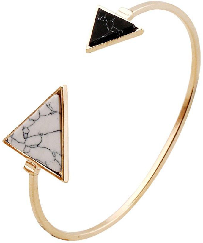 Elegant Stone Triangle Cuff Bracelet