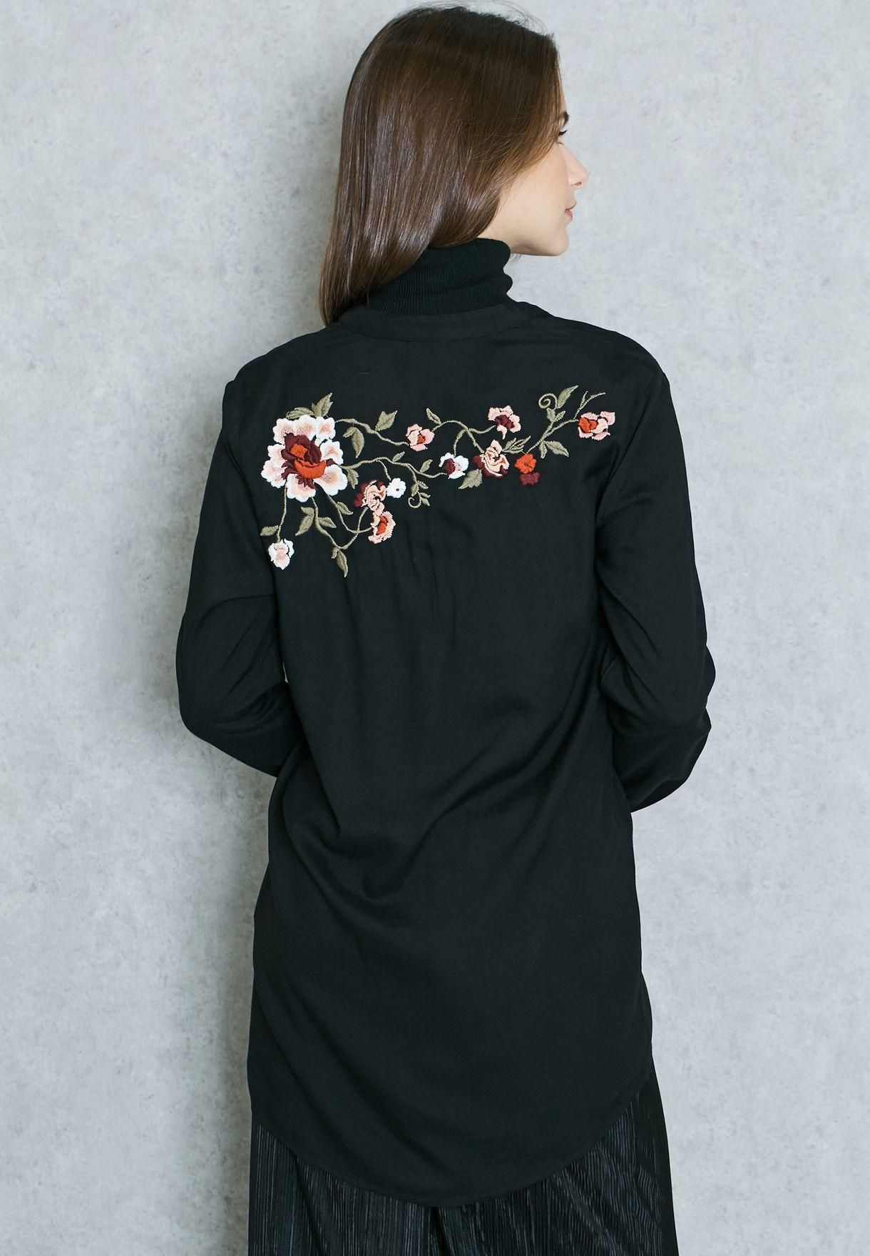 Embroidered Longline Shirt