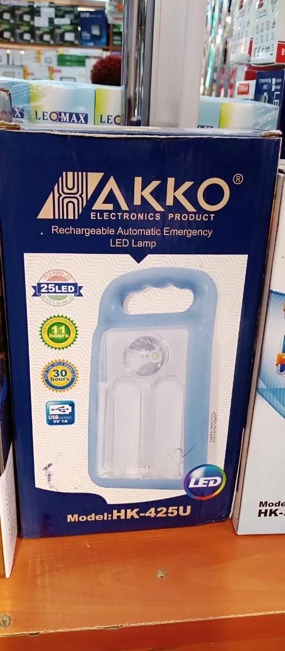 LAMP RECHARGEABLE AUTOMATIC EMERGENCY LED LAMP WITH AKKO USB OUTPUT 5V 1A.THERE IS NO MORE LIVING IN DARKNESS WITH THE POWER OFF.ITS CHEAP TO OWN AND VALUE FOR YOUR MONEY ENOUGH LI