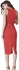 Lavish Alice Paperbag Waist Midi Dress for Women - Red